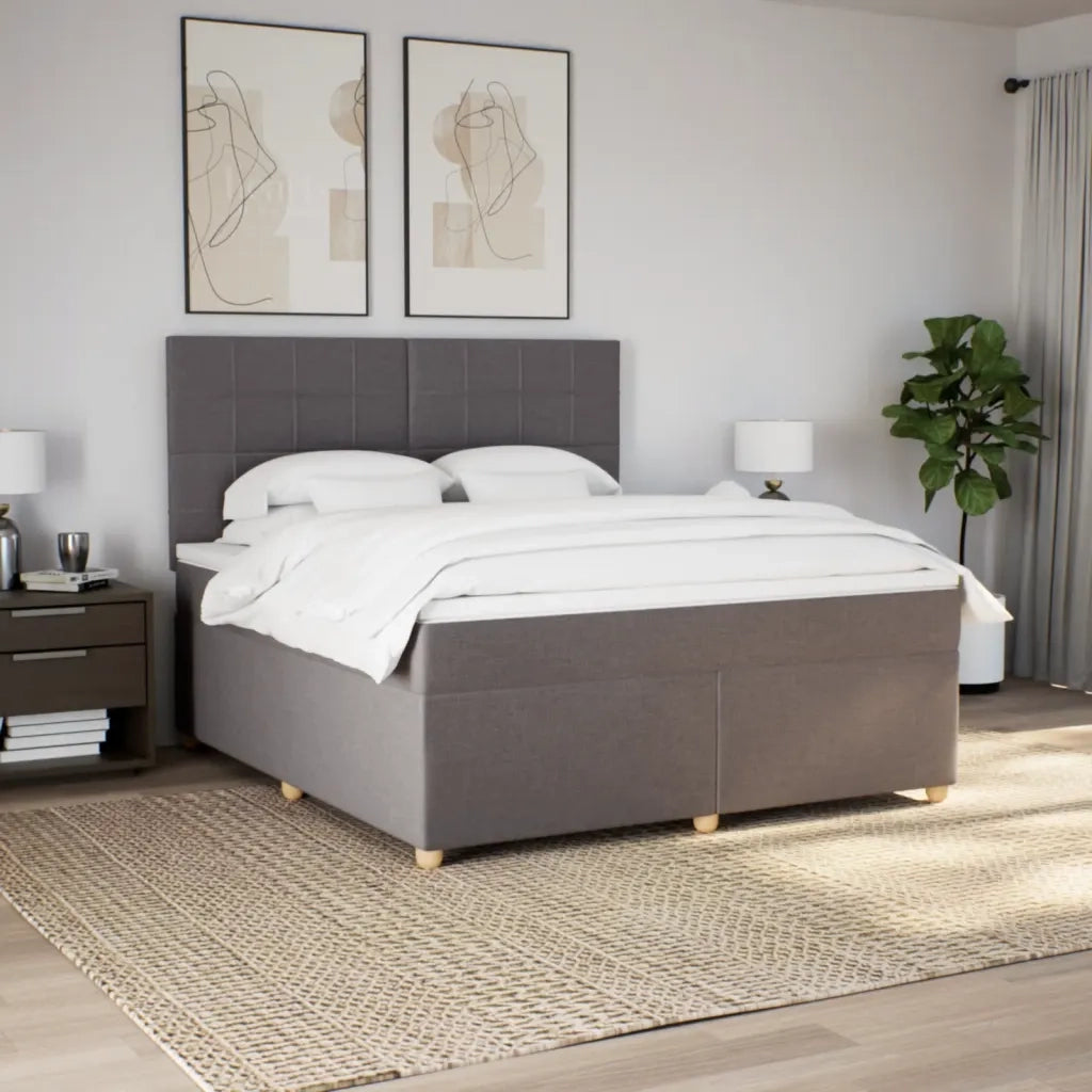 Giroletto a Molle con Materasso Tortora 180x200 cm in Tessuto 3293663