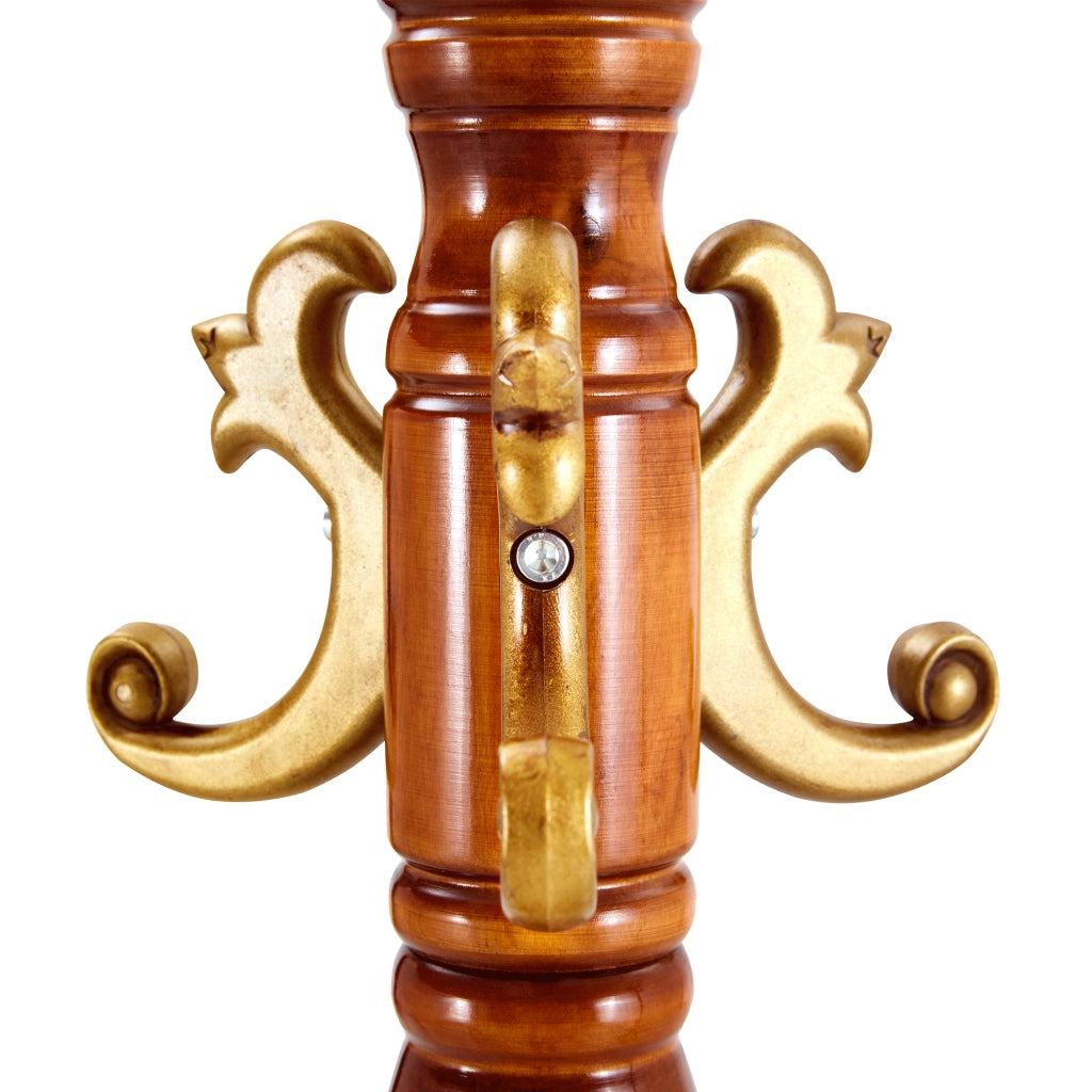 Appendiabiti da terra in legno massello stile europeo, altezza 195 cm, design classico con base stabile
