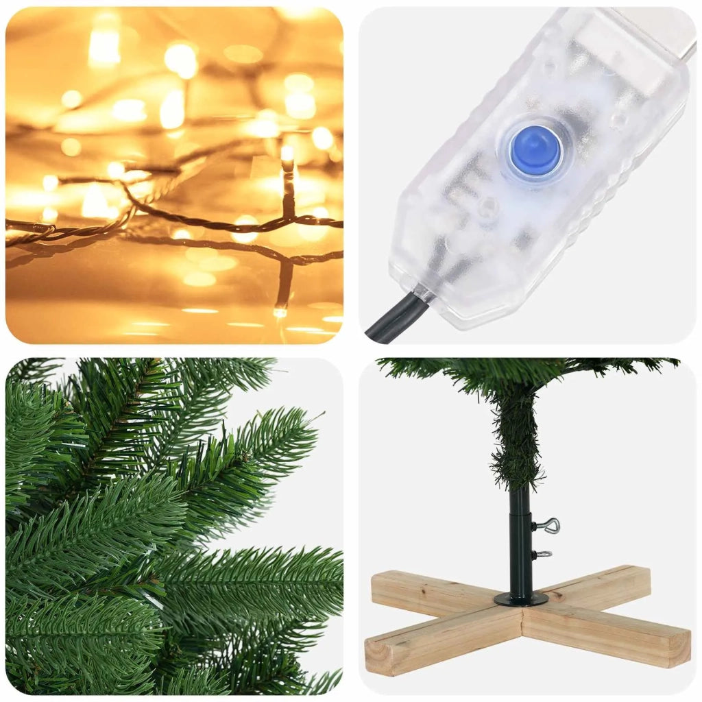 Albero di Natale artificiale 180 cm 300 LED Bianco caldo PVC 3461397