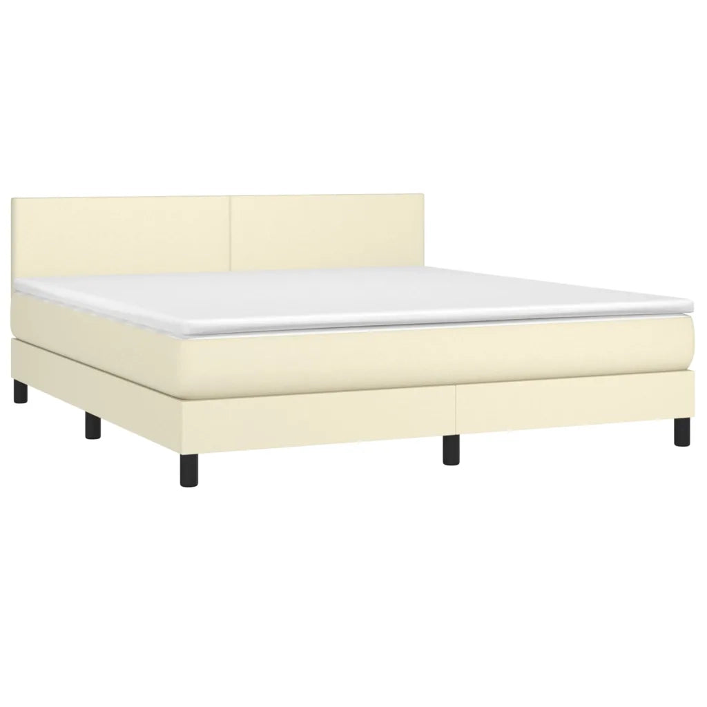 Giroletto a Molle con Materasso Crema 160x200 cm in Similpelle 3141013