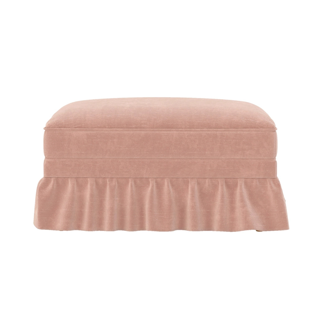Pouf Windsor in Tessuto Chenille Rosa con Design Elegante e Versatile