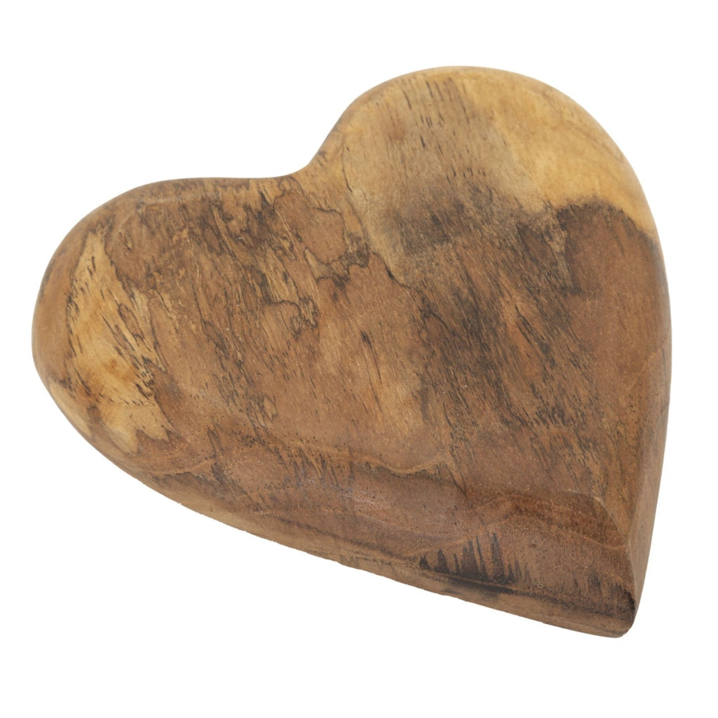 Scultura Cuore 11, Marrone, Legno, 16x14x4,5 cm
