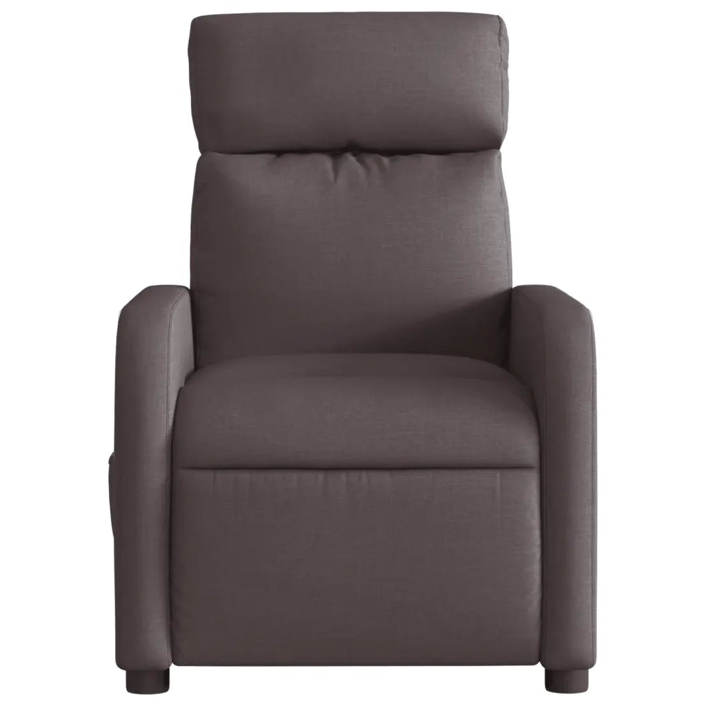 Poltrona | Sedia Relax Massaggio Reclinabile Elettrica Marrone Scuro Tessuto