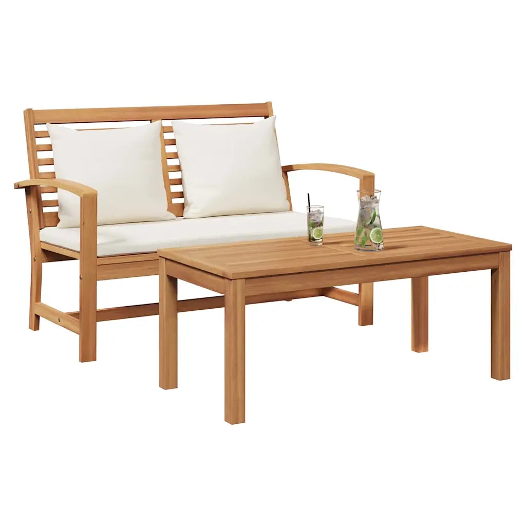 Set Panchina e Tavolo da Giardino con Cuscini 2 Pezzo 42006406