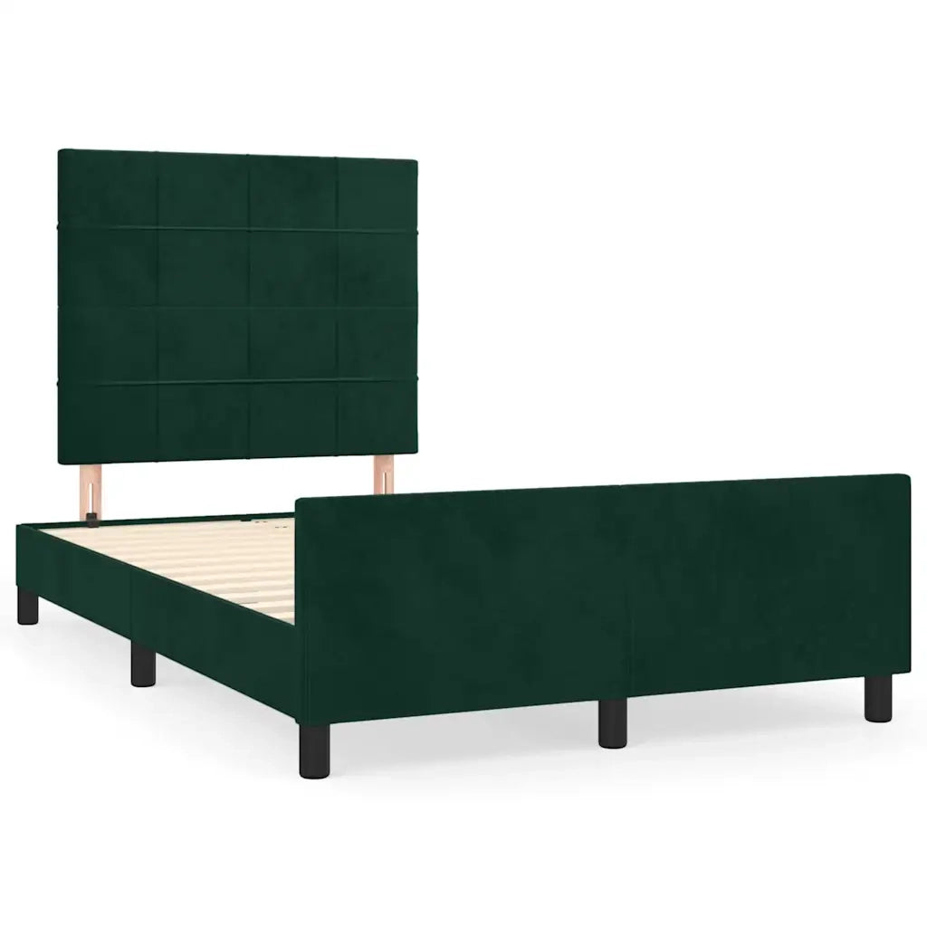 Giroletto senza Materasso-Struttura Letto Verde Scuro 120x190 cm Velluto 373354