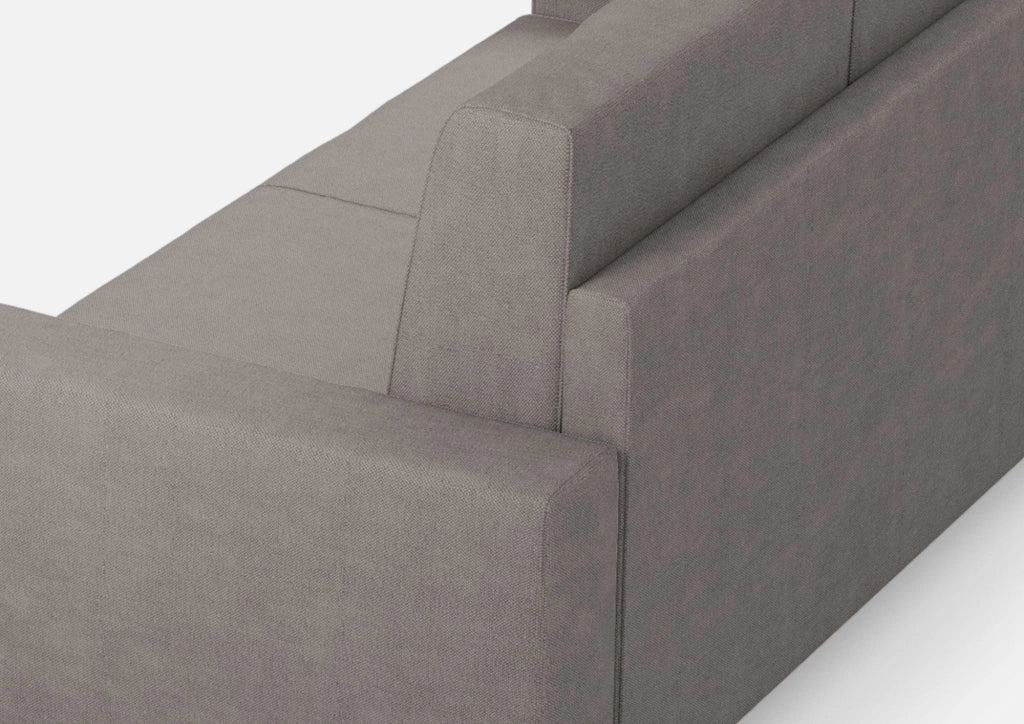 Divano 3 Posti 208x85x85 cm Sakar in Tessuto Grigio