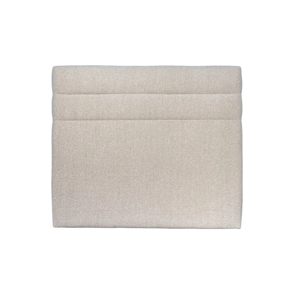 Testiera in tessuto bouclé beige chiaro con linee L200 cm