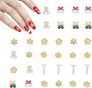 Decorazioni per unghie da appendere 3D con design di neve, diamanti e nail art - 32 pezzi - per donne - DIY