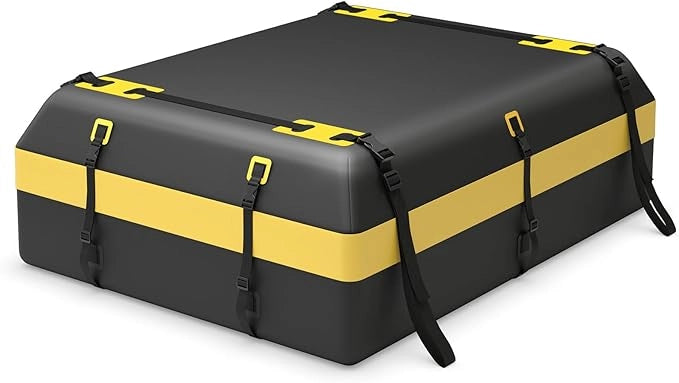 Borsa da Tetto Auto Impermeabile, Box da Tetto per Bagagli per Tutti i Veicoli Con/Senza Portapacchi, con Tappetino Antiscivolo, 10 Cinghie e 6 Ganci (Modello 1)