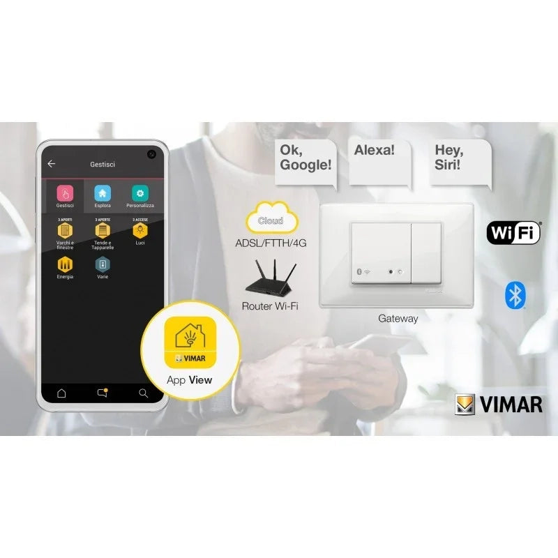 Gateway Connesso WIFI Vimar Plana IOT 2 Moduli Bianco 14597