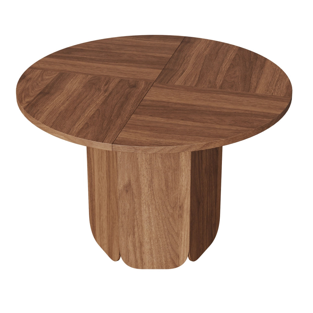 Tavolo da pranzo - rotondo 120x120 cm - per 4-6 persone - stile scandinavo - noce - antigraffio
