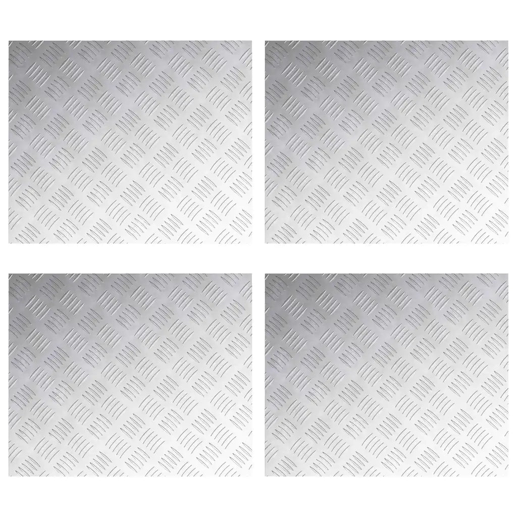 Gradini per Scale 4 pz | Tappetini per scale autoadesivi Argento 60 x 50 cm Alluminio