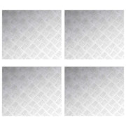 Gradini per Scale 4 pz | Tappetini per scale autoadesivi Argento 60 x 50 cm Alluminio