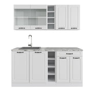 Vicco Cucina completa Casa di campagna bianca/bianco 160 cm senza piano di lavoro