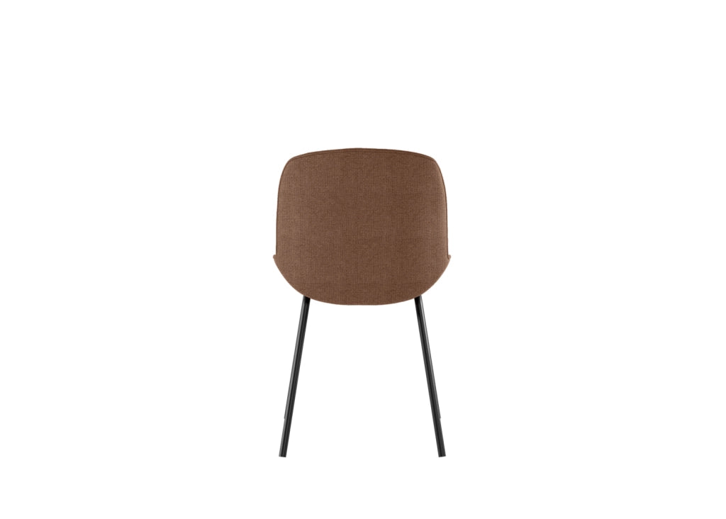 Sedia da pranzo Eva con seduta rivestita in tessuto ruggine e struttura in polipropilene - Base in metallo nero - Dimensioni 46x57x80 cm
