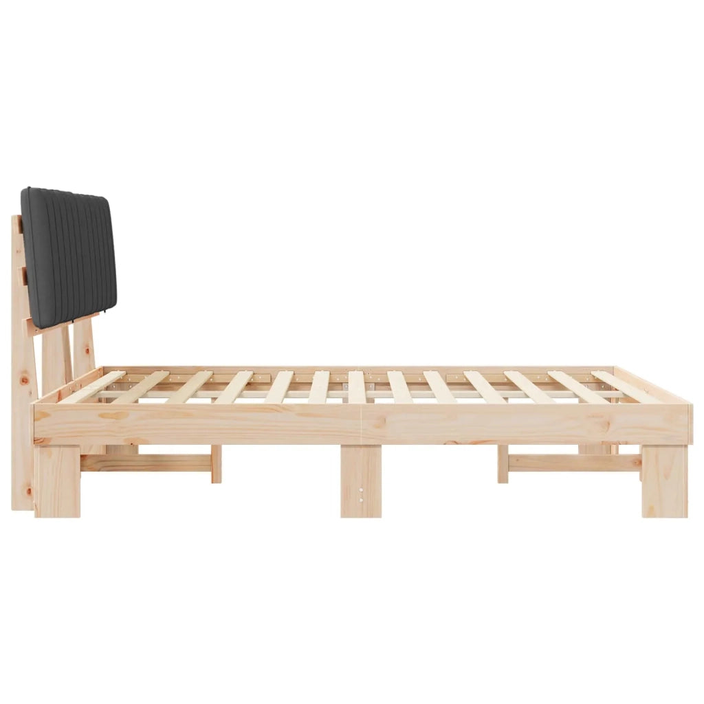 Letto con Testiera Rivestita Grigio scuro 160 x 200 cm