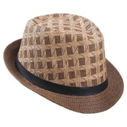 Cappello fedora bicolore con fibbia 58