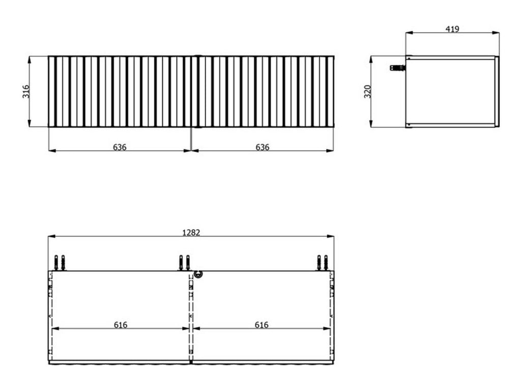 Vetto, Mobile Porta tv un Ripiano, 128x42x32h cm Nero