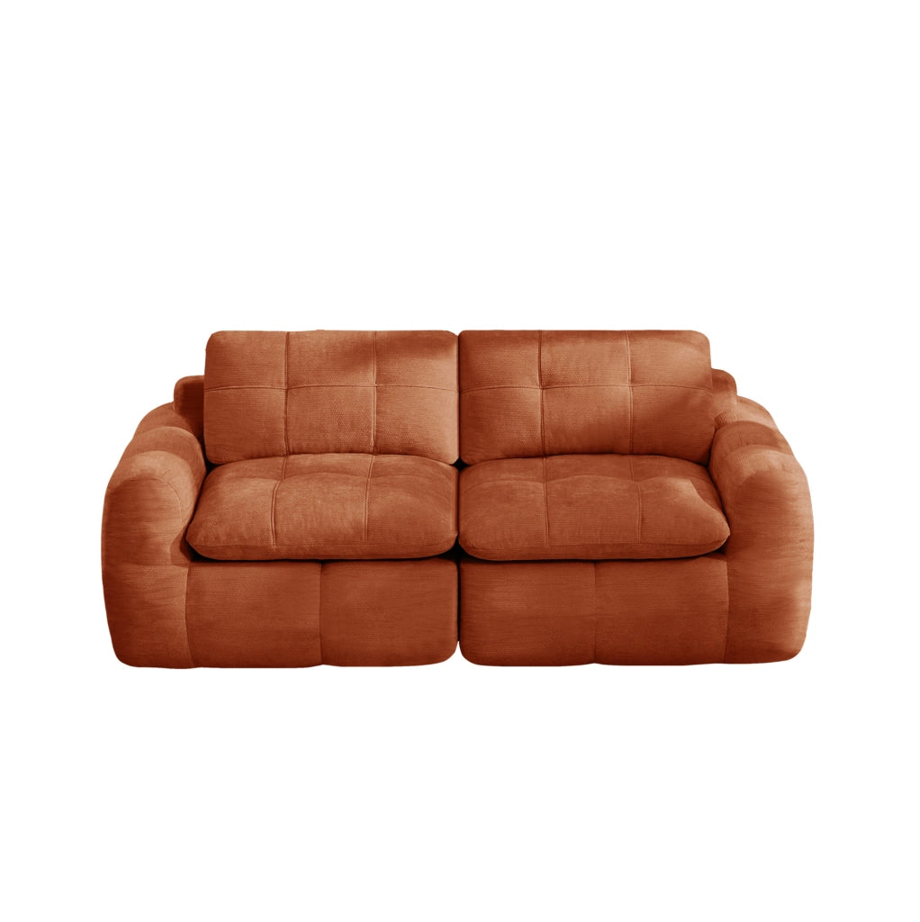 DIVANO Modulare 194x97x68 cm in Chenille Arancione