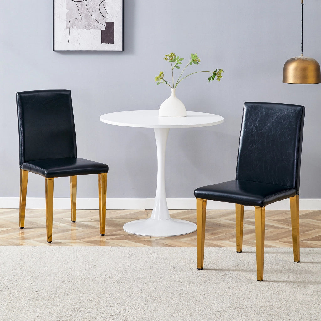 SEDIA Set da 2 pezzi 90 cm Nero/Oro in PU e metallo