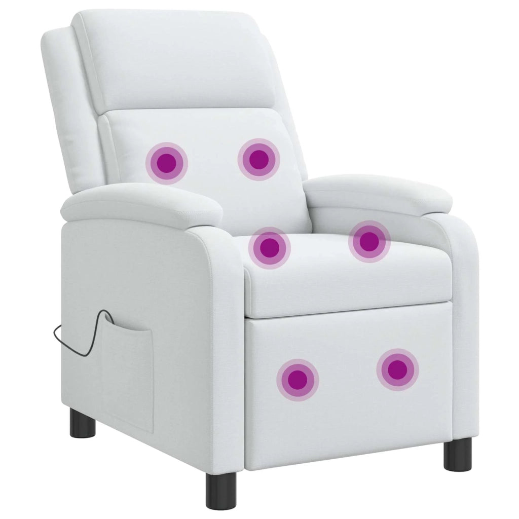 Poltrona Massaggiante Bianco Tessuto 42034878
