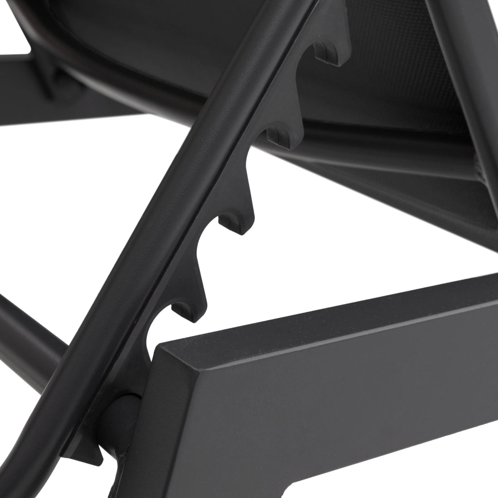 Set di lettino eTavolino BARBADOS in textilene nero - alluminio grigio antracite