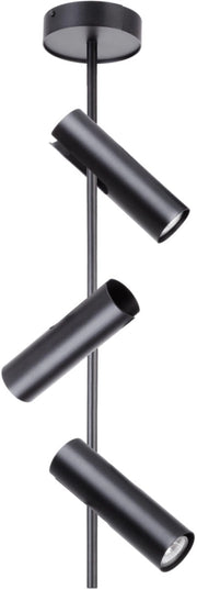 Spot rotondo soffitto/parete 3 luci nero GU10 Leda