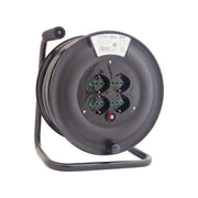 Fanton 14613 Avvolgicavo ONDA 50 metri 3G1,5 con 4 prese bipasso-Schuko e disgiuntore termico colore Nero