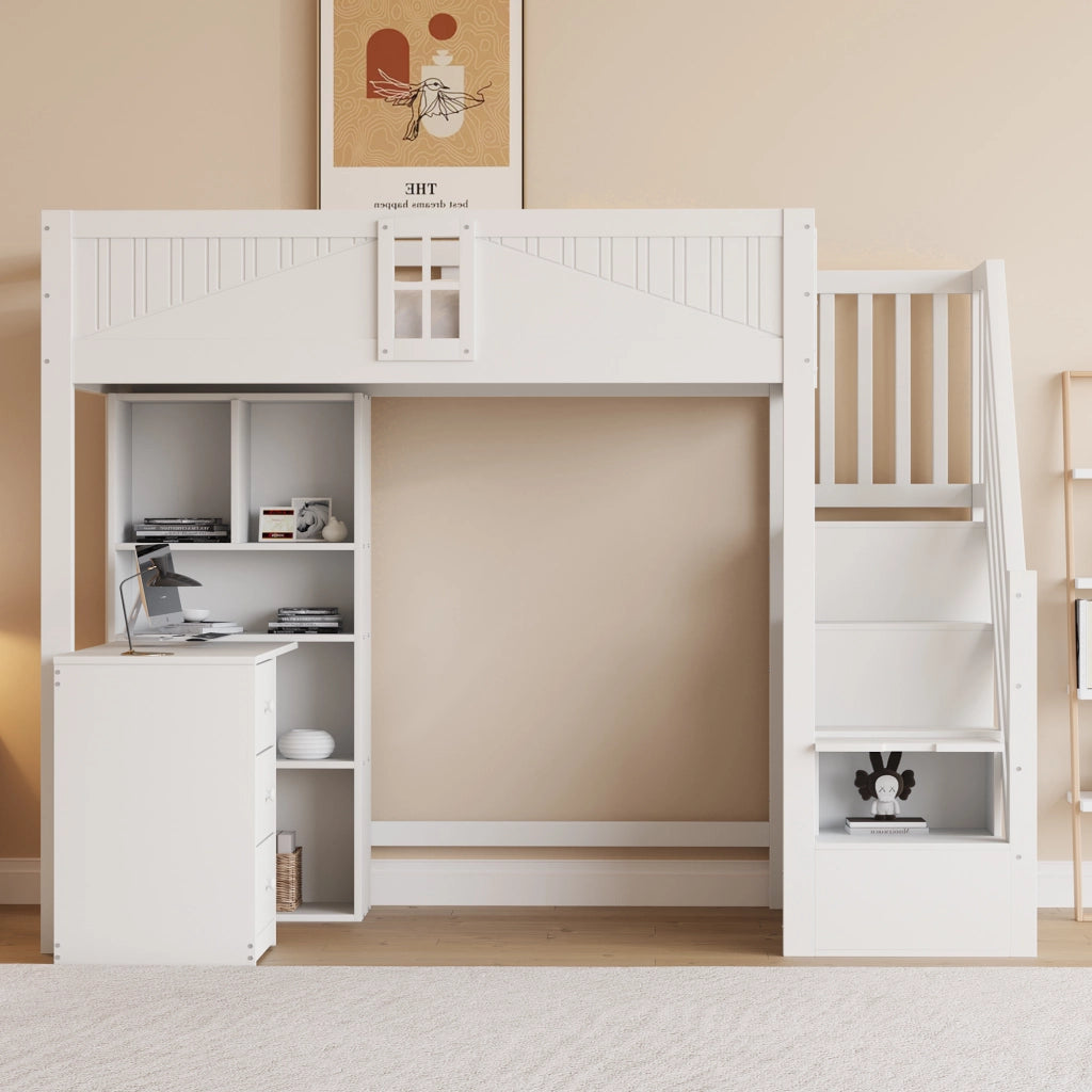 letto a castello legno bianco 118 x 252.5 cm