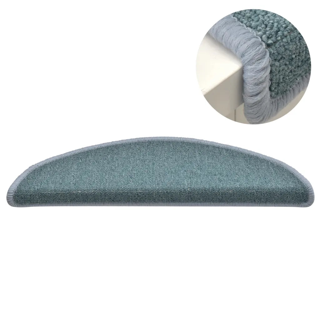 Tappetini per scale 15 pz | Gradini per Scale 56x17x3 cm Blu mare semicircolari