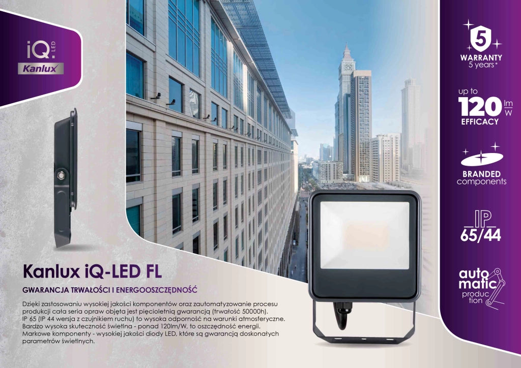 Faro LED esterno Kanlux iQ 30W 4000K IP44 sensore