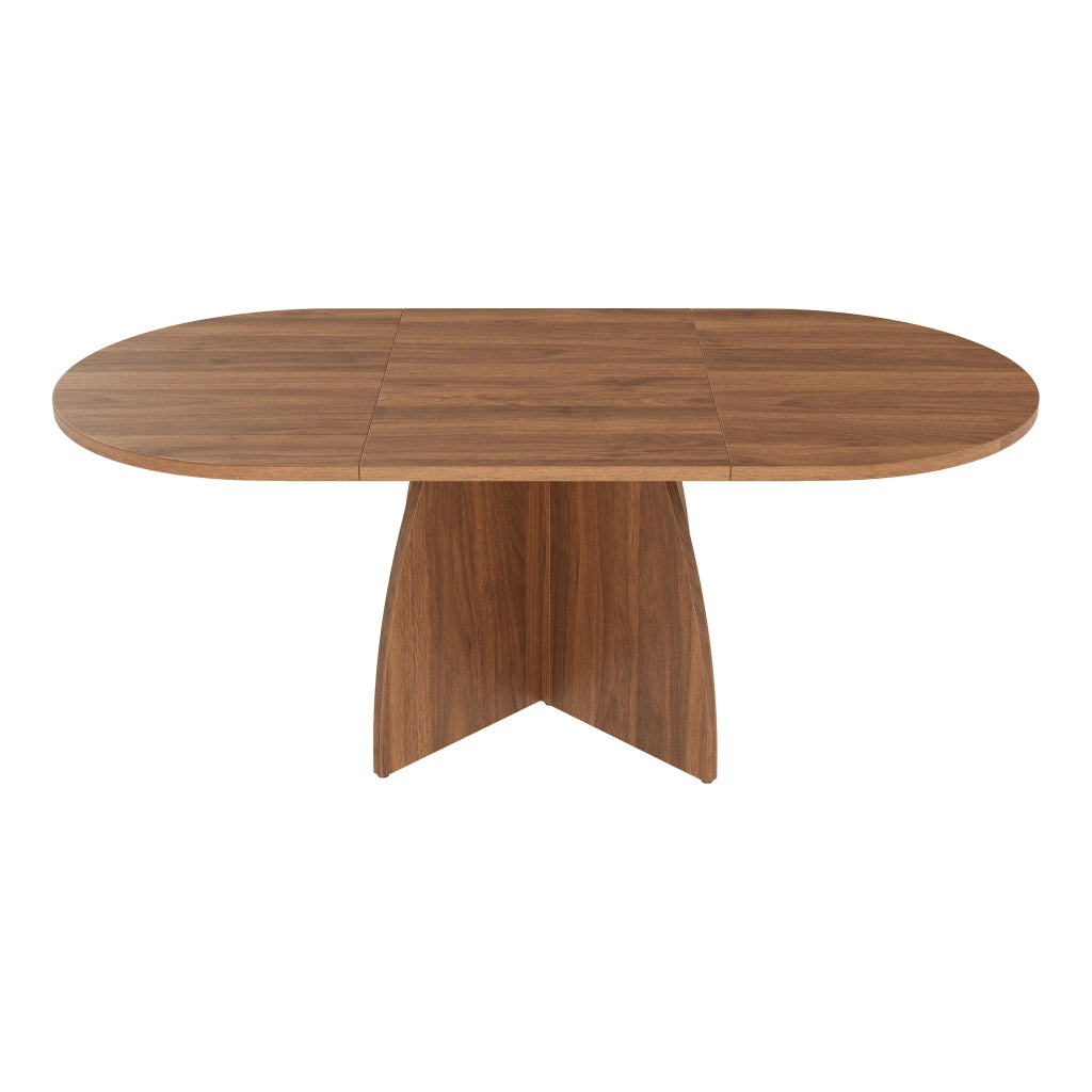 Tavolo da pranzo allungabile con piano in MDF da 18 mm e angoli arrotondati colore noce