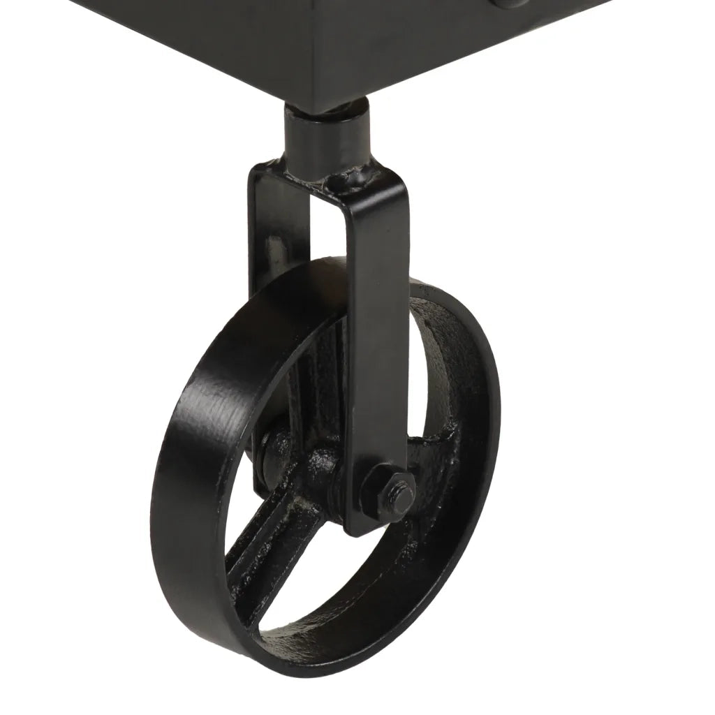 Tavolino da Salotto con Ruote-Tavolino da soggiorno Legno Massello Mango 100x55x26 cm