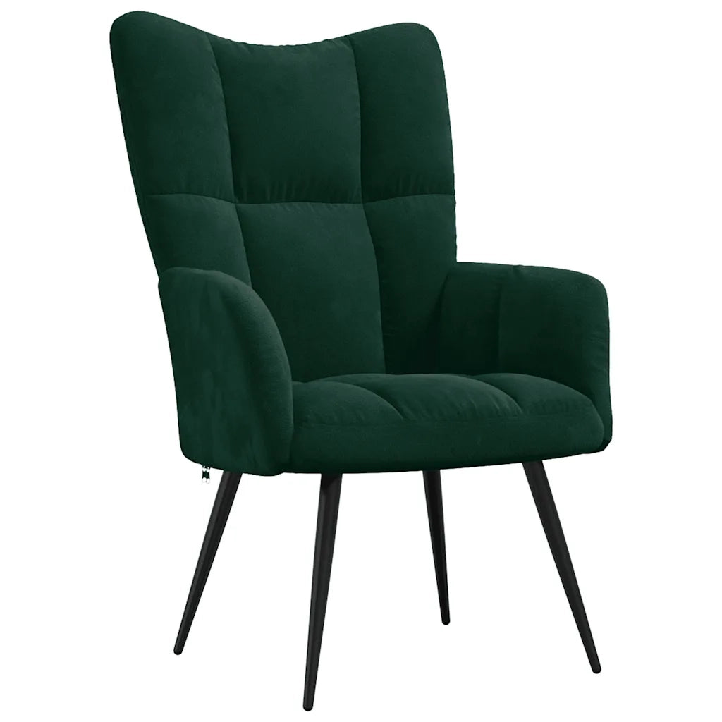 Sedia Relax Verde Scuro in Velluto 328075