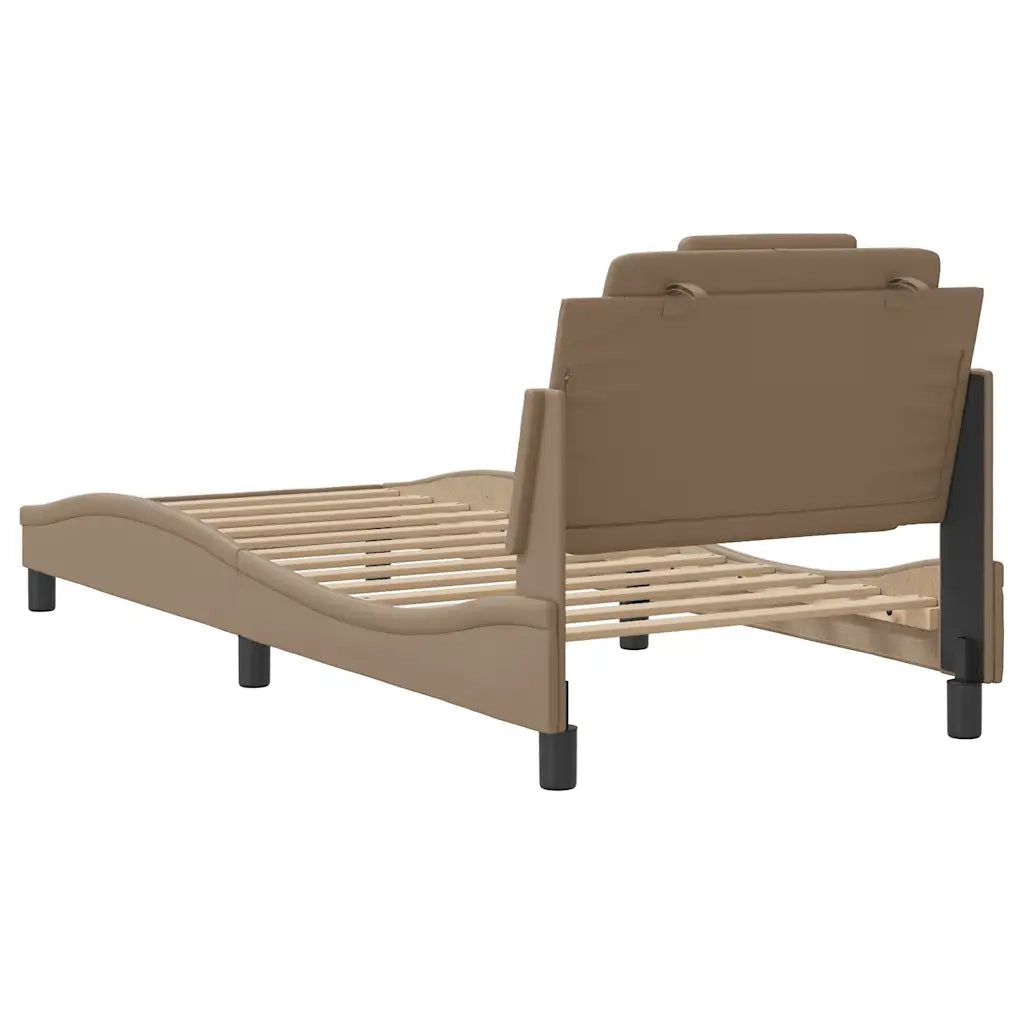 Giroletto Viana senza Materasso Cappuccino 90x190 cm in Similpelle