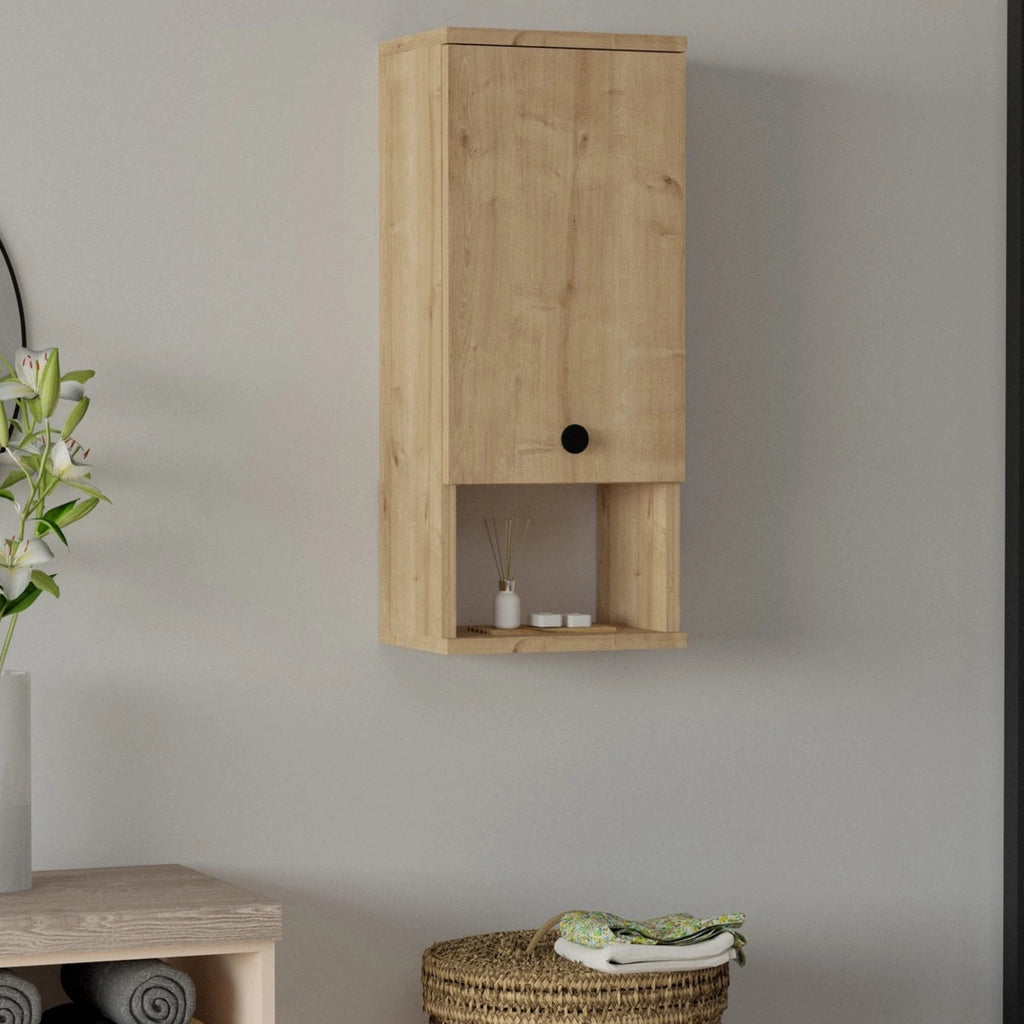 Tarano, Mobile Pensile 2 Ripiani, 30x71h cm Marrone Rovere
