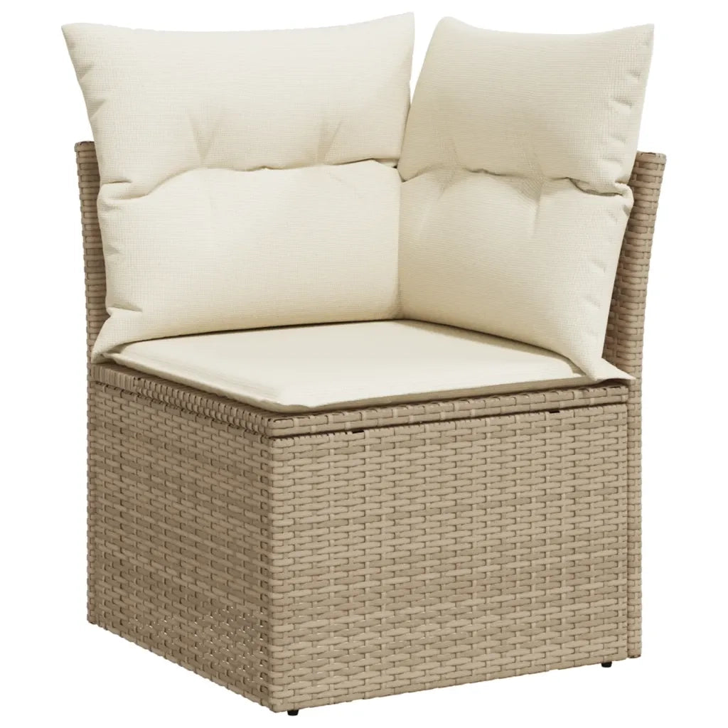 Set Divani da Giardino 14pz con Cuscini in Polyrattan Beige 3224819
