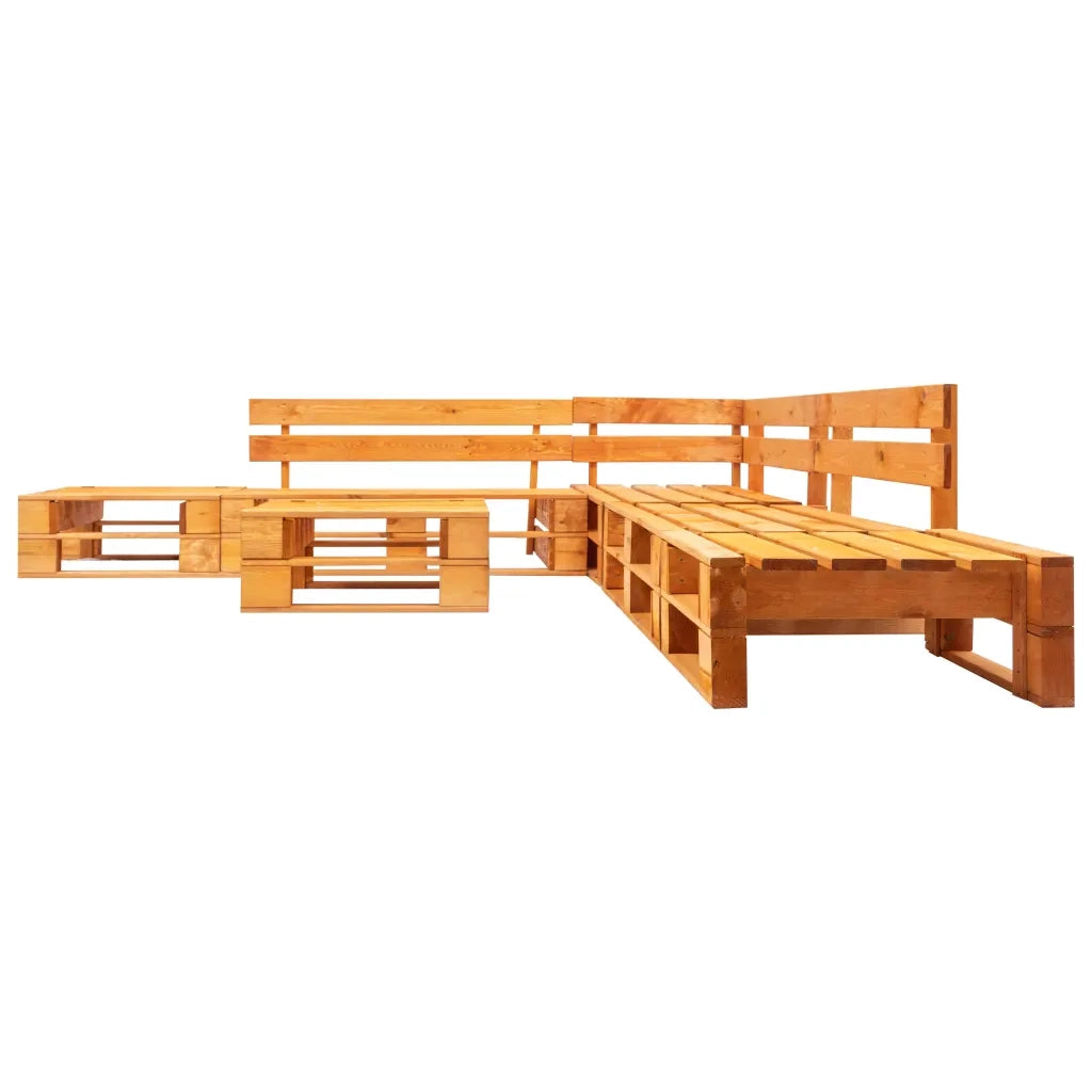 Set Divani da Giardino su Pallet 6 pz Marrone ambra in Legno 277461