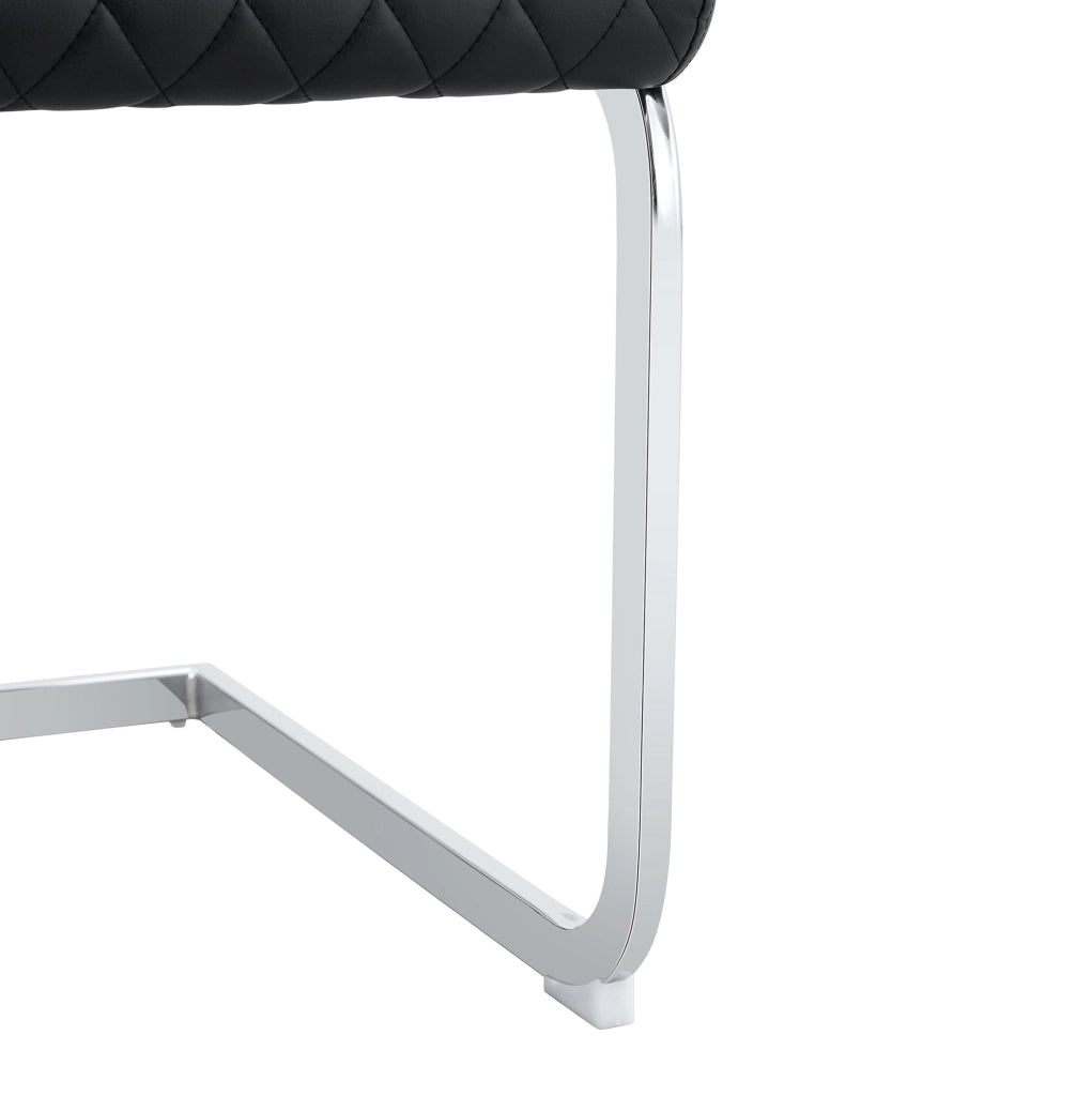 Set 2 sedie da pranzo ULEVR con schienale alto, imbottitura da 5 cm e rivestimento in similpelle nero