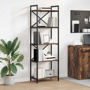 Libreria-Scaffale per Libri-Mobile di Stoccaggio Rovere fum¨¦ 56 x 34 x 171 cm Legno multistrato