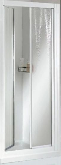 Box doccia acrilico - 2 lati, fisso piu' saloon (2 battenti) - Misura: 85 x 70 x h185 