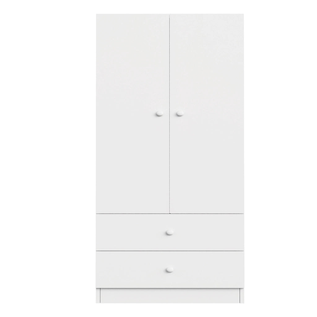 Armadio con appendiabiti e due cassetti per camera da letto o guardaroba 70 × 40 × 170 cm