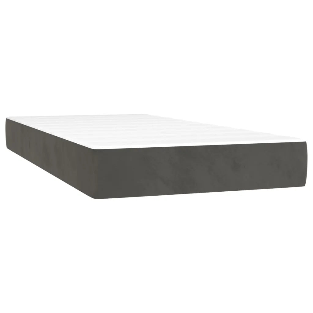 Giroletto a Molle con Materasso-Struttura Letto Grigio Scuro 90x200 cm Velluto 954656