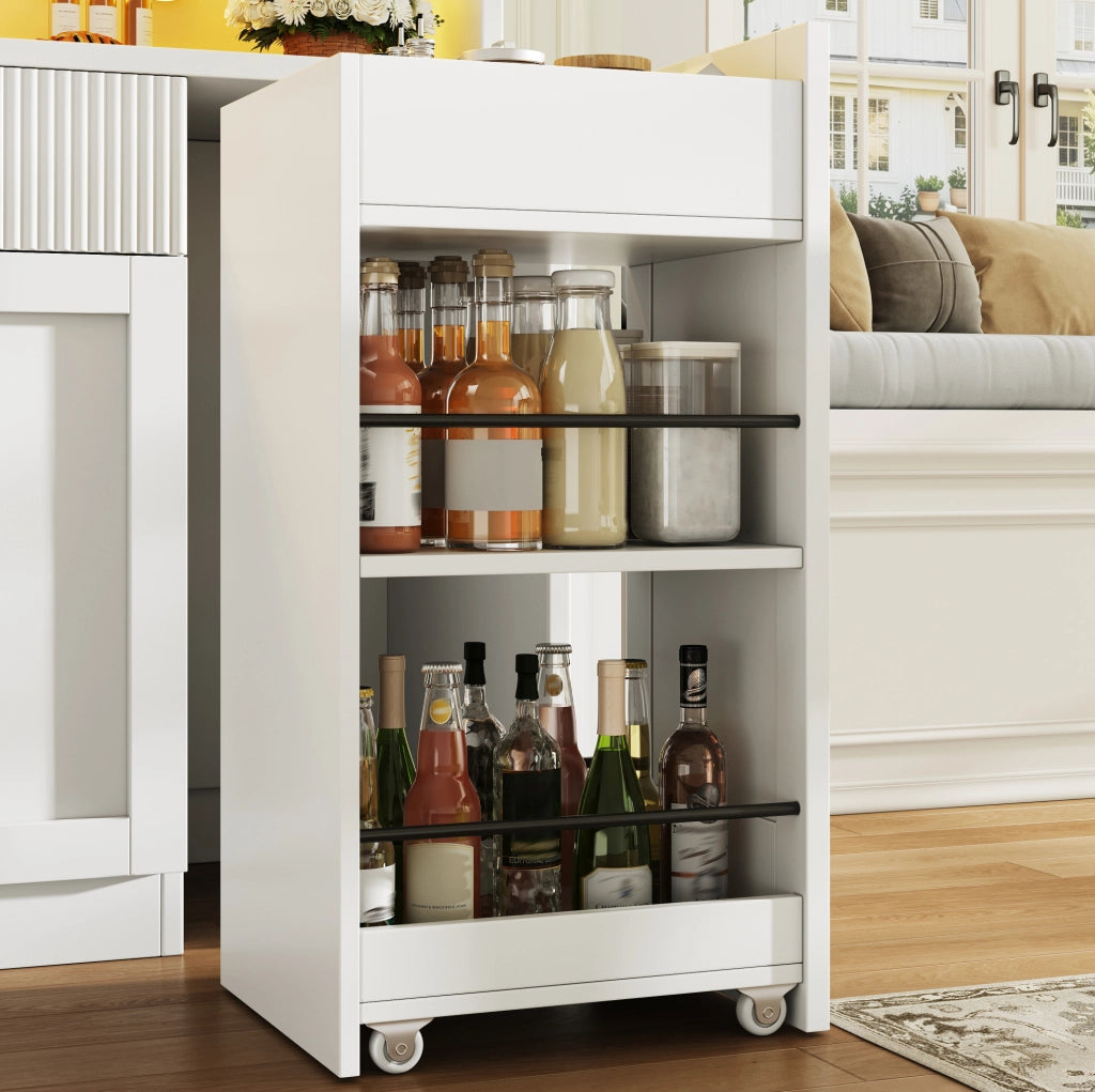 ARMADIO DA CUCINA 120x40x187 cm MDF Bianco con LED RGB