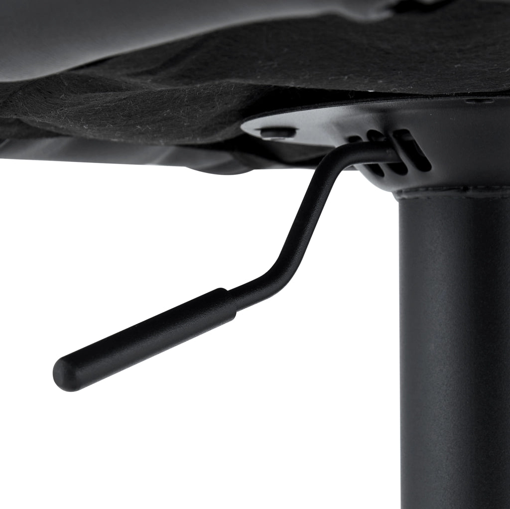 Sgabello da bar ULEVR regolabile 62-83 cm, girevole 360¡ã con schienale e poggiapiedi, nero