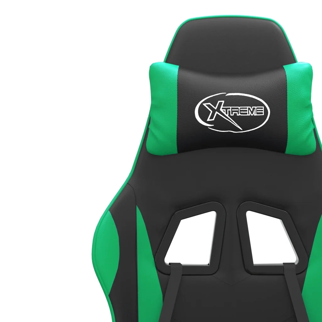 Sedia da Gaming | Sedia da e-sports Girevole Nera e Verde in Similpelle