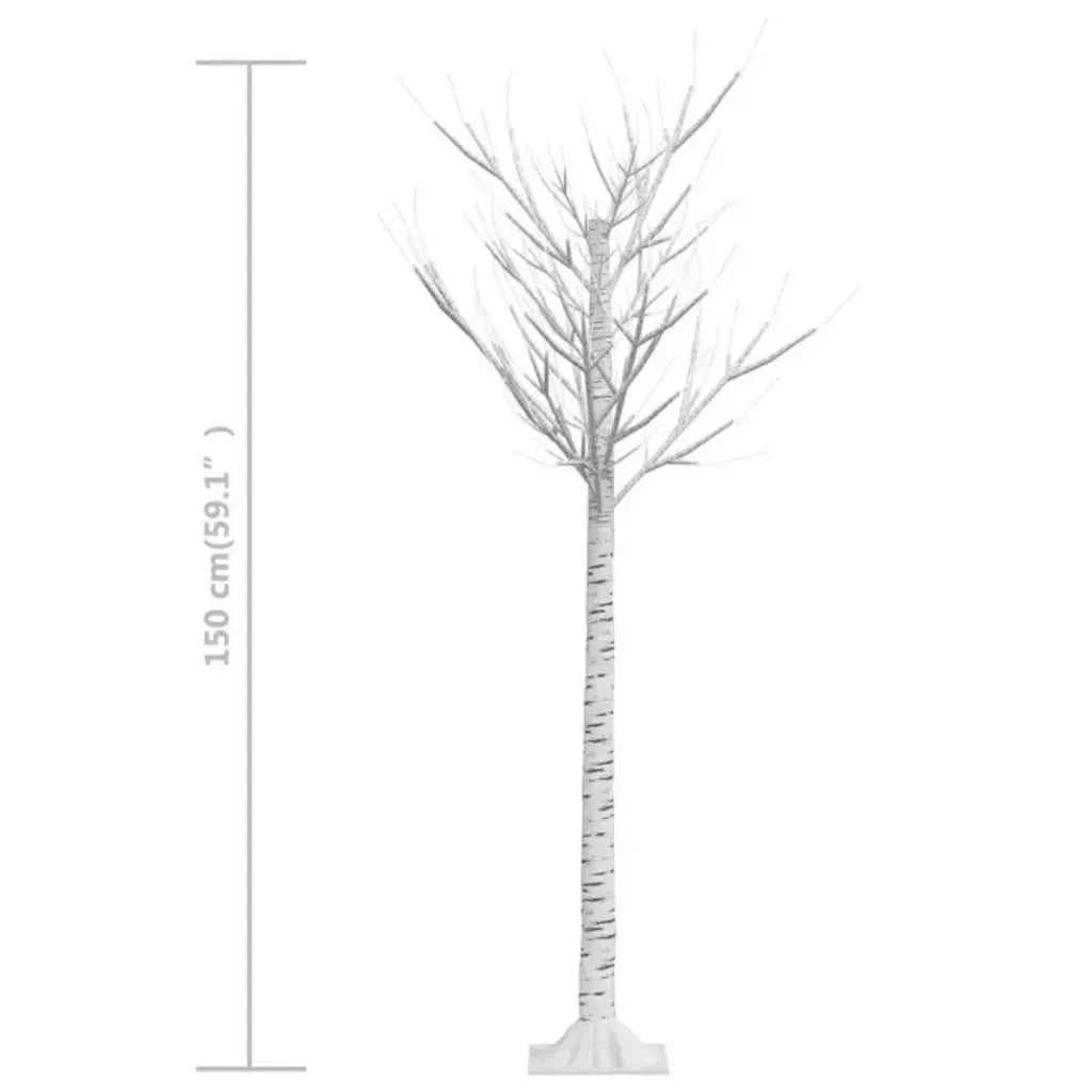 Albero Natale 156 LED 1,5m Salice Bianco Freddo Interno Esterno 332955