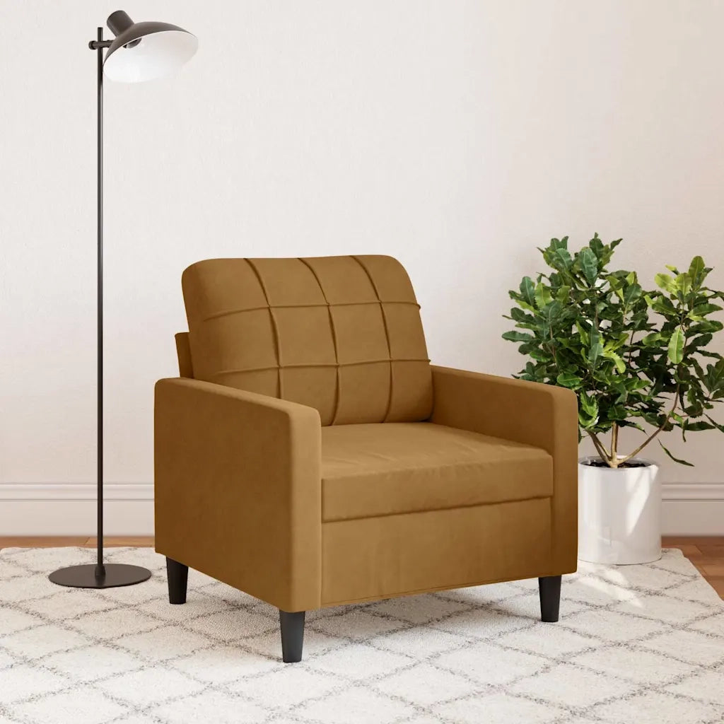 Poltrona Marrone 60 cm Velluto 4007611