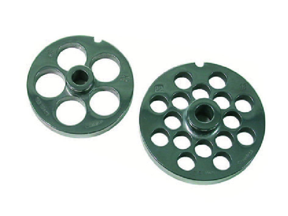 PIASTRE IN ACCIAIO TEMPRATO PER TRITACARNE ELETTRICI- - n°12 foro mm.20 - 1 blister REBER