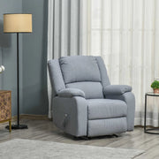Poltrona reclinabile manuale in poliestere grigio chiaro con poggiapiedi 87 × 96 × 98 cm